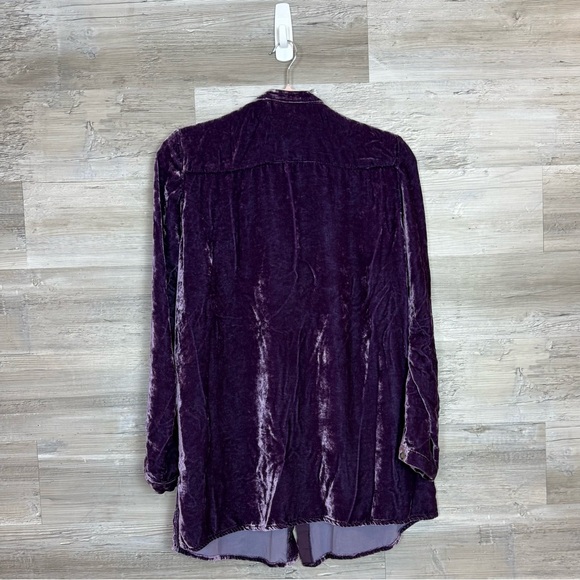 J. Jill Deep Purple Velvet Shirt - Picture 3 of 5